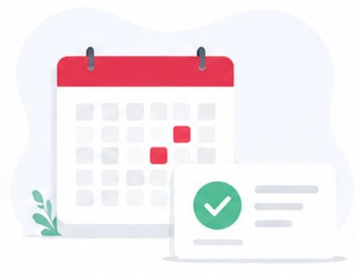 Calendario con una fecha marcada y una reserva confirmada